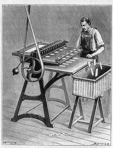 昔ながらの方法で遊ぶためのカード作り。トランプのデコパージュ。1893年に描かれたもの。 作： Unknown artist