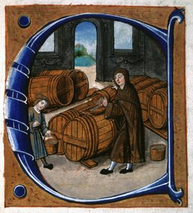 ワインの製造。 約。 1450（ミニチュア）