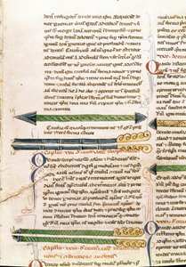 Guillaume de Salicet（Guglielmo da Saliceto）（1207-1270）の修道士・医師による写本ページ「手術」（MS.LAT.VII XXXII-3023）。14世紀 ベニスのマルシアナ図書館 作： Unknown artist