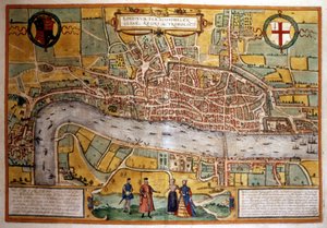 16世紀のロンドンの地図。 作： Unknown artist