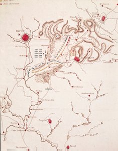 1805年12月2日、アウステルリッツの戦いの地図 作： Unknown artist