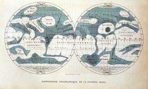 火星の地図 - カミーユ・フラマリオン編「ポピュラー・アストロノミー」よりマルポン＆フラマリオン 作： Unknown artist