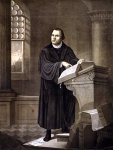 教会で読書するマルティン・ルター（1483〜1546）。 作： Unknown artist
