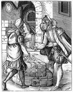 商人 - "De Artibus Illiberalibus et Mechanicis,... "にて。 作： Unknown artist