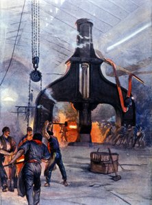 1890年の金属工場アンサルド。 作： Unknown artist