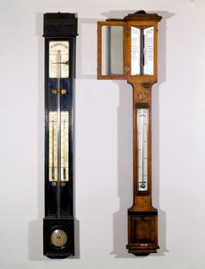 19世紀の水銀気圧計のモデル。 作： Unknown artist