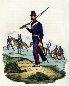 1830年にアルジェリアに駐留していたフランスアフリカ軍の山岳砲兵大隊。Storia d