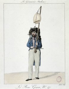 街角の音楽家：イタリアのグリマチエール-彫刻、カルナヴァレ 作： Unknown artist