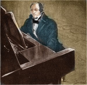 ムツィオ・クレメンティ（1752-1832）。イタリアのピアニスト、作曲家。1932年のイラスト。 作： Unknown Artist