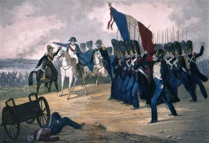 1815年6月18日、ワーテルローでのナポレオン1世 - 彫刻 19世紀 作： Unknown artist
