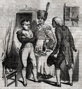 ナポレオン1世、ジャン・ニコラ・コルヴィサール（1755-1821）医師の前で 1852年に出版された "La Sante Universelle - Guide Medical des Families "に掲載された英語の彫刻。