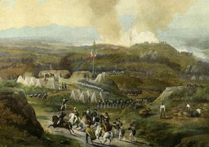 1793年のナポレオン運動：1793年9月18日、ピレネー東方軍ペイレストルテス陣営の再開。1868年 作： Unknown artist