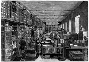 パリの国立図書館。目録のオフィス。2階には演劇の箱がある。7月1日付「La Nature: revue des sciences et de leurs applications aux arts et a l