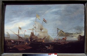海戦 17世紀の匿名の絵画。トゥールーズ、ミュゼ・デ・ボザール 作： Unknown artist