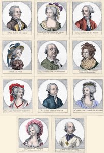ネックレス事件-1785年から1786年にかけての「王妃のコリエ」事件の主な登場人物（カラー図版 作： Unknown artist