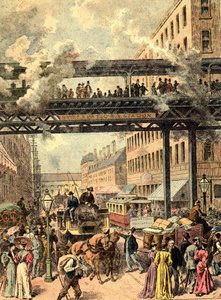 ニューヨークの街角。The Peoples of the Earth』1890年。 作： Unknown artist