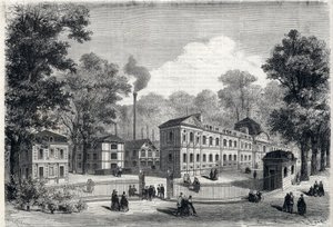 1868年、セーブルにあるアンペリアル磁器工場の新社屋。"L