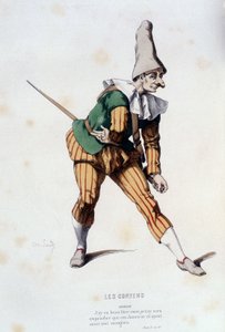Nivelet in les contens」（Odet de turnèbe著、1584年）、Edouard Fournier著「le theatre francais au 16 eme et 17 eme eque anterieur à Moliere」に掲載。 作： Unknown artist