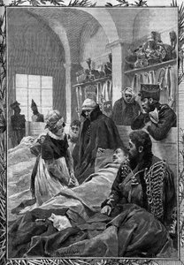 看護師のマルグリット・ファヴェは、1813年のドイツ軍との戦争中、野戦病院で知恵者たちを治療していました。