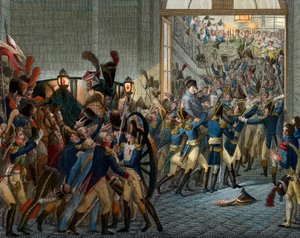 100日目"ナポレオン・ボナパルト（1769-1821）がエルバ島の亡命先から帰還 - 1815年3月20日、チュイルリー宮殿での凱旋 - 19世紀のエングレーヴィング