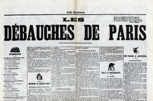 新聞「Les debauches de Paris」の1枚、19世紀後半。 作： Unknown artist