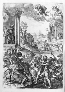 オヴィド（オヴィディウス） - 第15巻の挿絵 - （P. Ovidii Nasonis Metamorphose libri XV um notis TH. Farnabii.）Thomas Farnaby (Farnabia) (1575-1647)によるメモ。