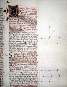 紀元前3世紀の数学者、ユークリッドの「幾何学の要素」の手稿のページ。¿ 作： Unknown artist