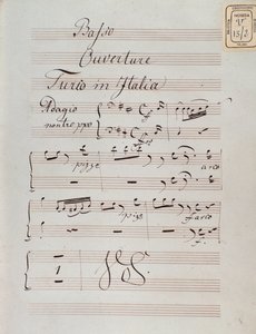 ジョアッキーノ・ロッシーニ作曲「イタリアのトルコ人」序曲の楽譜のページです。 作： Unknown artist