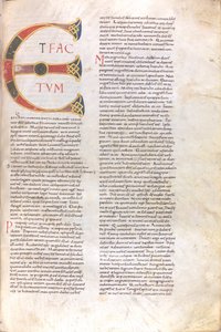 Et Factotum」と大文字で書かれたページ、11世紀、細密写本、膜質写本