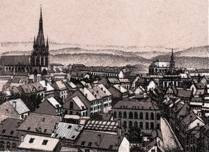 世界図説168景」のベルギー・リエージュのパノラマ 年代不詳（19世紀末 作： Unknown artist