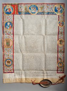 教皇の雄牛。 教皇パウロ三世、聖体。 羊皮紙。 ミニチュア塗装。 1535年。 作： Unknown artist
