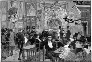 1887年のパリ。キャット・ノワール "のキャバレーでの影の劇場。 作： Unknown artist