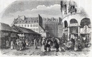 パリ、3区 - 19世紀のパリの寺院のカールの回転 - Edmond Texierの "Tableau-de-Paris "のエングレービング