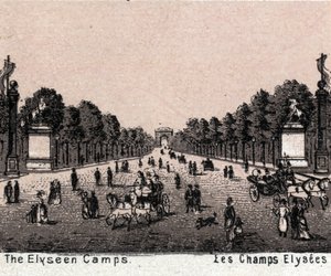 フランス・パリ：シャンゼリゼ通り（Champs-Elysees）の眺め。『世界図説168景』より 未発表（19世紀末頃 作： Unknown artist