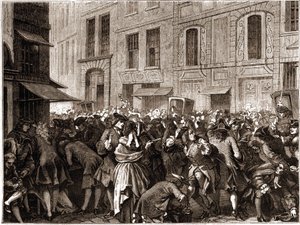 パリ4区 - La rue Quincampoix en 1720 a l