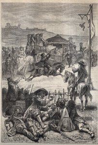 オウム撃ち - ウォルター・スコット（1771-1832）の歴史小説「スコットランドの清教徒」（Old Mortality）の19世紀の挿絵。
