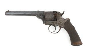 パーカッション・サイドハンマー・リボルバー、おそらく口径.38インチ、1860年代頃（リボルバー、パーカッション、サイドハンマー 作： Unknown artist