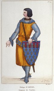 ゴムス公フィリップ・ダルトワは1269年に生まれ、1298年に亡くなりました。ゴムス卿、ノナンクール、ドンフロント、メハン＝シュル＝イェールの彫刻 1830年 作： Unknown artist