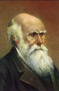チャールズ・ダーウィン（1809～1882）の肖像写真。