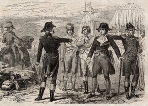 ラファイエットの命令で逮捕されたピエール・アントワーヌ・アントネル（Pierre-Antoine Antonelle）（1747-1817）とその仲間たち - 「Dictionnaire populaire illustrious」の刻印 - 1864年 - Joseph DecembreとEdmond Allonierによる - 。 作： Unknown artist