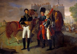 サン・ジェルマンの騎兵学校の指揮官ラ・ロンシエールの身長の肖像 匿名の絵画。1812.パリ、軍隊博物館