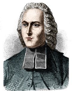 フランスの物理学者Abbe Jean Antoine (Jean-Antoine) Nollet (1700 - 1770)の肖像 - 1896年の "Album de la Science; illustrious scientists; Grandes discoveries "に掲載。 作： Unknown artist