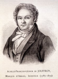 発明家アバンズ侯爵アシール・フランソワ・レオノール・ド・ジュフロワの肖像（1785～1859年） - 彫刻：19世紀 作： Unknown artist