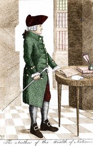 スコットランドの哲学者・経済学者であるアダム・スミス（1723～1790）の肖像。 作： Unknown artist