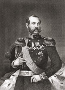 ロシア皇帝アレクサンドル2世ニコライエヴィチ（1818～1881年）の肖像。 作： Unknown artist