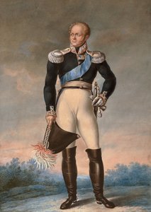 ロシアのアレクサンドル1世の肖像（1819年頃） - 水彩 - 「ロシアのツァーリ、アレクサンドル1世（1777～1825年）の足の肖像」 匿名の水彩画 作： Unknown artist