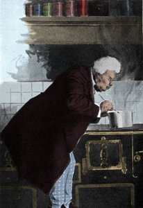 炉の中のアレクサンドル・デュマ（1802-1870）の肖像。