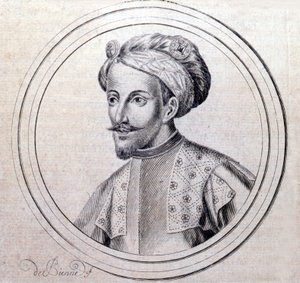 Samuel Guichenou著『Genealogique Histoire de la royale maison de savoye』（Lyon 1660年）に掲載されている、Amedee V de Savoie dit Le Grand (1249 - 1324) (Amedeo VI di Savoia detto il Grande)の肖像。 作： Unknown artist