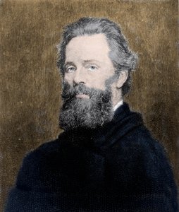 アメリカの詩人・小説家であるハーマン・メルヴィル（1819-1891）の肖像。 作： Unknown artist