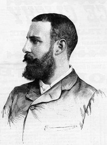 1887年、アメリカの作家フランシス・マリオン・クロフォード（1854-1909）の肖像。 作： Unknown artist